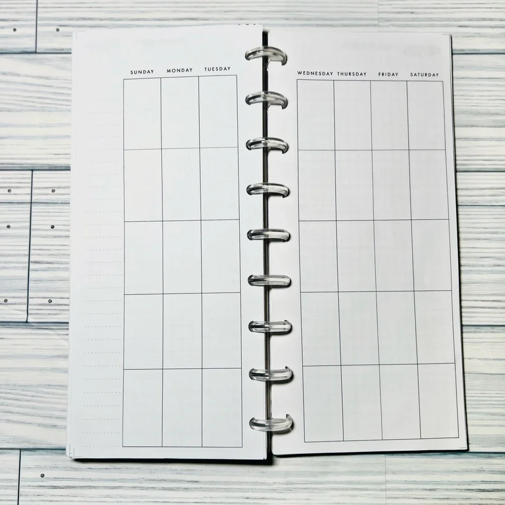 Skinny classic Happy Planner Inserts monthly Layout